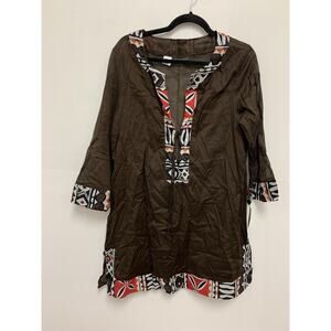 La Blanca Size L Printed Resort wear Swim Coverup Beachy Tropical Vacation